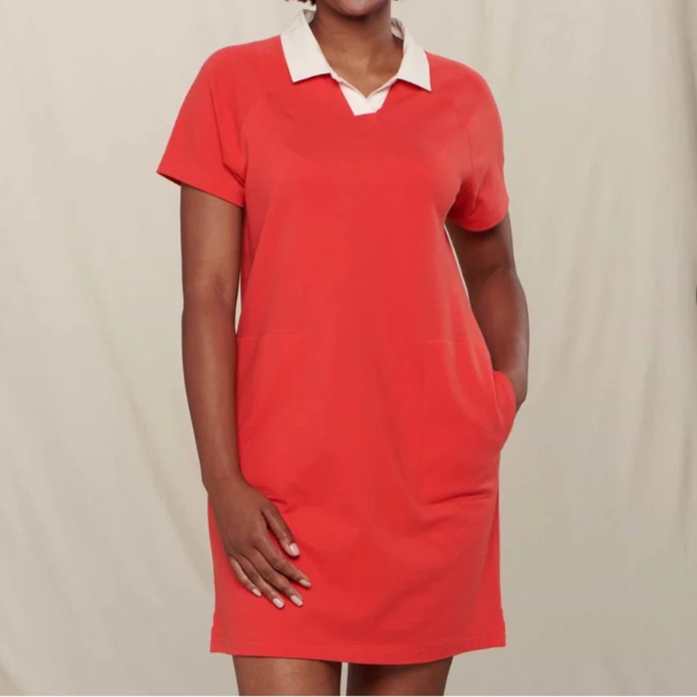 492. Toad&Co Yerba rugby short sleeve dress size M in winterberry